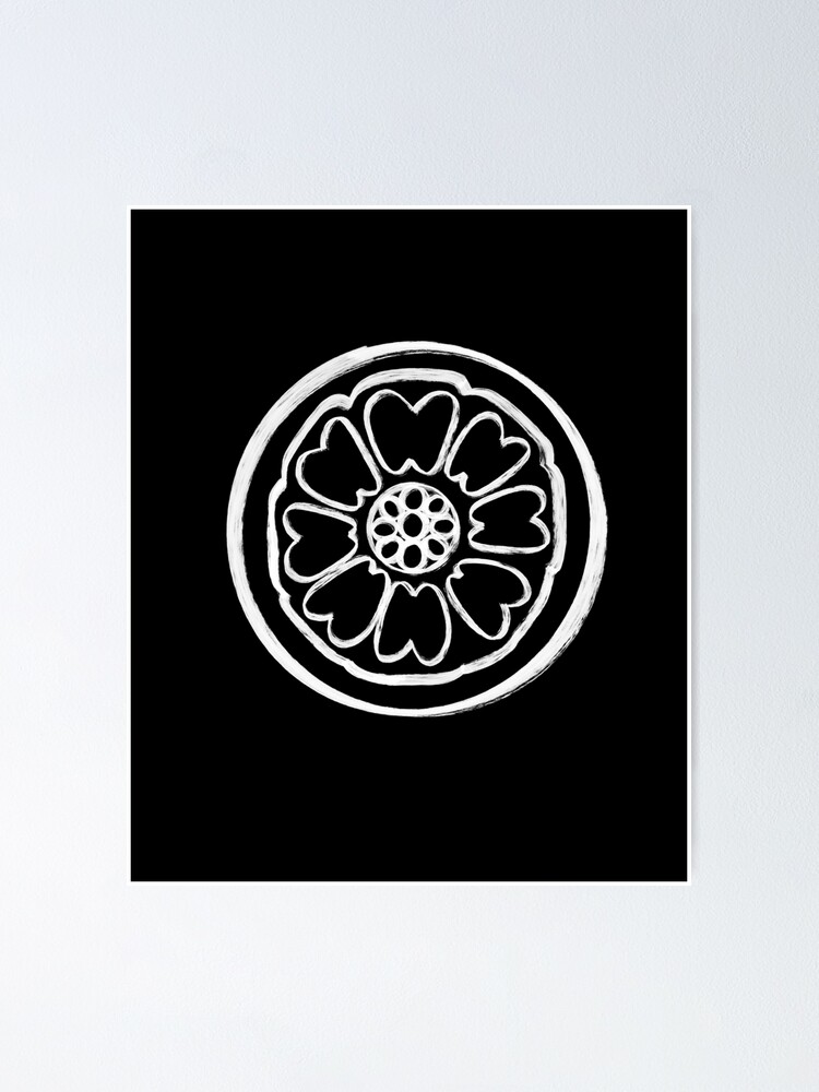 Avatar White Lotus Pai Sho Symbol Black Background Poster By Pleatedcircles Redbubble