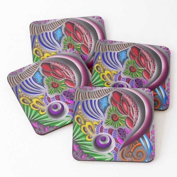 Artikelvorschau, Abstraktes Muster 3D Zendoodle Zentangle Airbrush Painting Silber entworfen und verkauft von Patricia Piotrak.