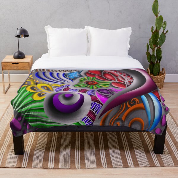 Aperçu de l'œuvre Abstrait motif 3D Zendoodle Zentangle Airbrush peinture argent créée et vendue par Patricia Piotrak.