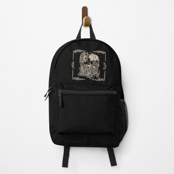 Gothic Dead Skull With Flower Power And Jewellery Backpack