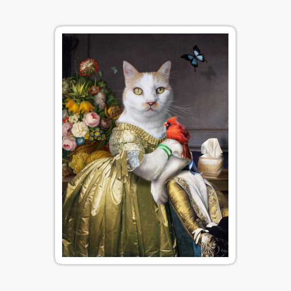 Ginger Tabby Cat Portrait - Carrot Sticker