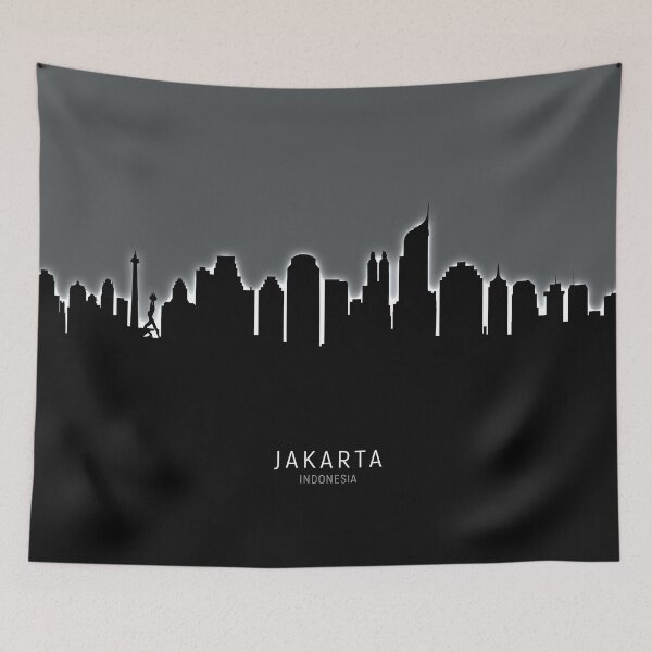 Item preview, Jakarta Skyline Indonesia designed and sold by ArtPrints.