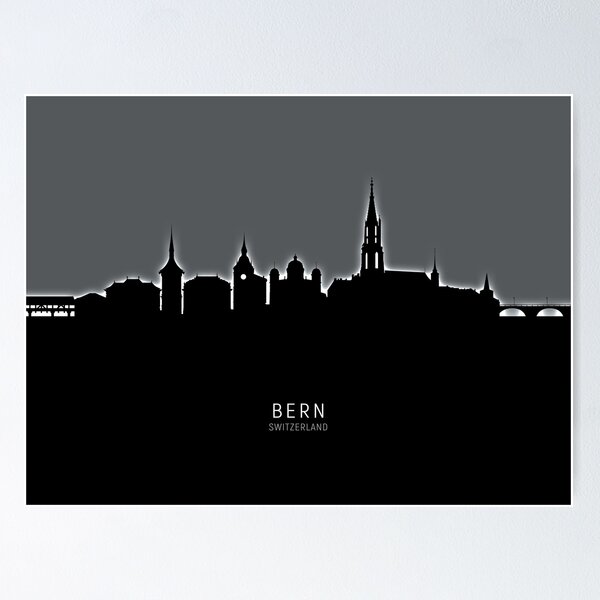 Aperçu de l'œuvre Bern Switzerland Skyline créée et vendue par ArtPrints.