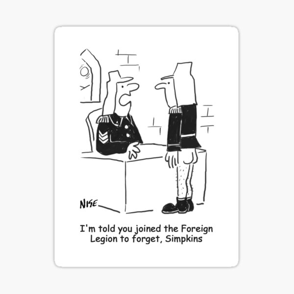 Soldier in the French Foreign Legion Cartoon Sticker
