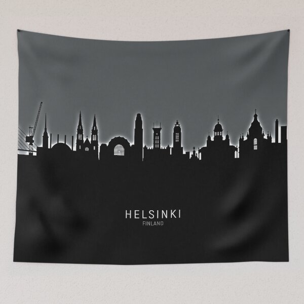 Artikelvorschau, Helsinki Finland Skyline entworfen und verkauft von ArtPrints.