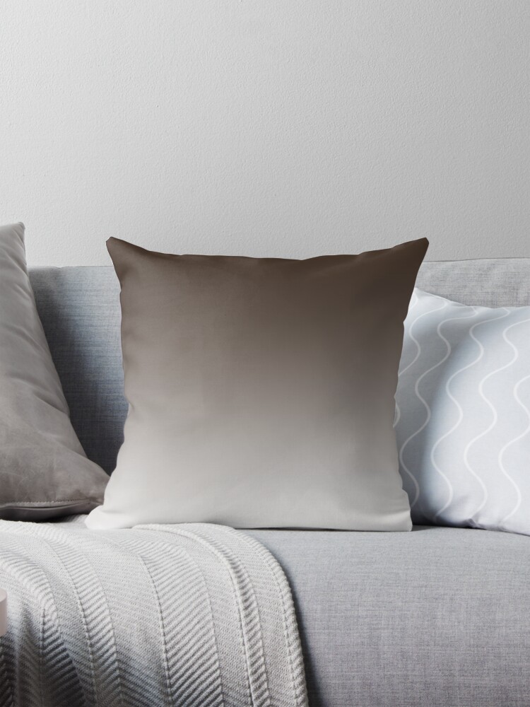 Thumbnail 1 of 4, Pillow, OMBRE GRADIENT BISTRE BROWN AND WHITE -OVER 100 OMBRES ON OZCUSHIONS designed and sold by ozcushions.