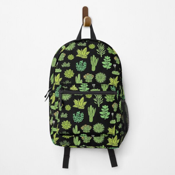 Cactus and Succulents On Black Background Vector 17 Inch Laptop Casual Rucksack Waterproof School Backpack Daypacks,Back Pack Unisex Backpack