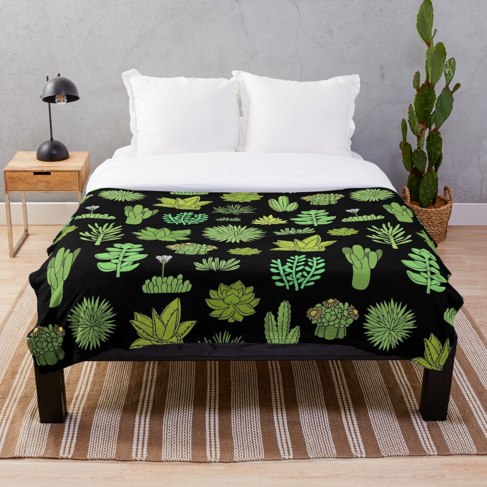 "Succulents and cactus. For cacti plant lover" Throw Blanket for Sale