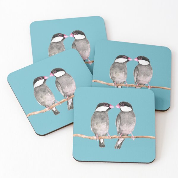 Item preview, Two kissing Java sparrows designed and sold by Bwiselizzy.