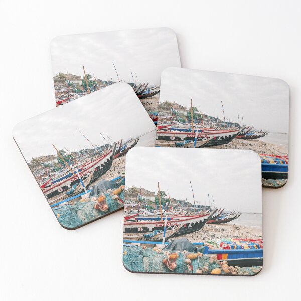 Item preview, Colourfully painted boats in the colourful harbour of Jamestown in Accra, Ghana designed and sold by michieldros.