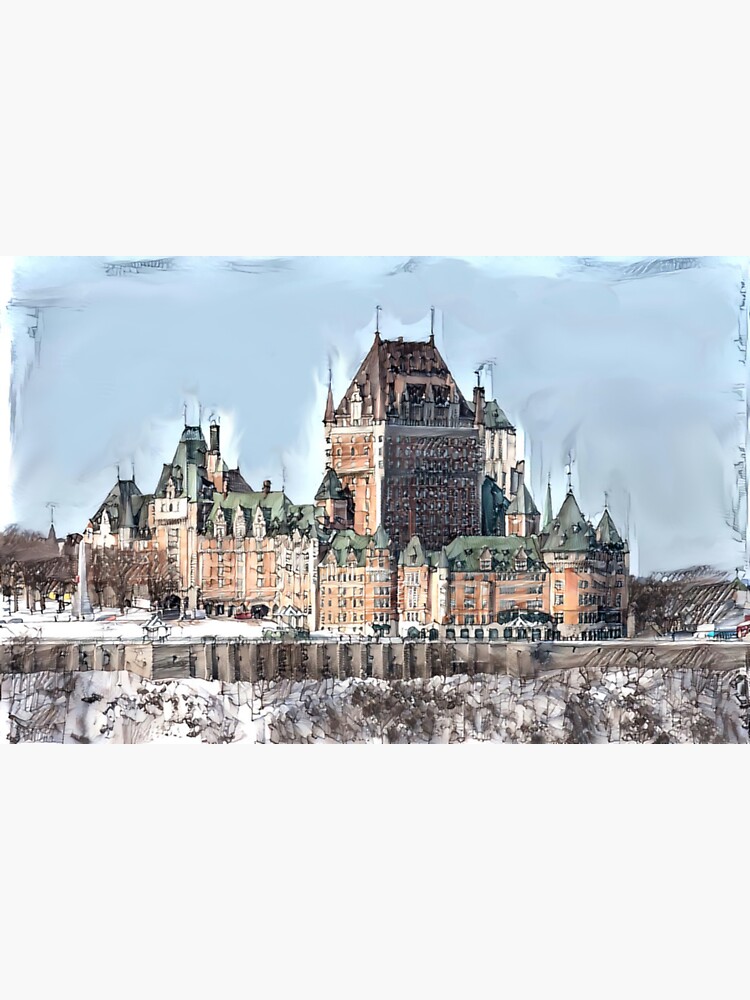 "Château Frontenac Painting" Sticker by saintiro Redbubble