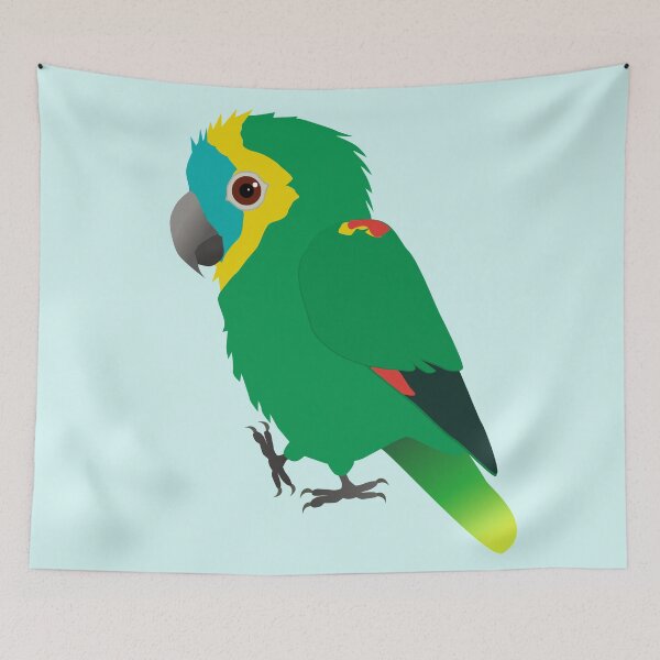Item preview, Turquoise-fronted amazon digital vector illustration designed and sold by Bwiselizzy.