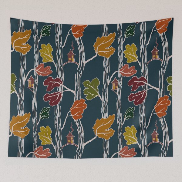 Item preview, Fall Night Treehouse Pattern designed and sold by ELMayer.