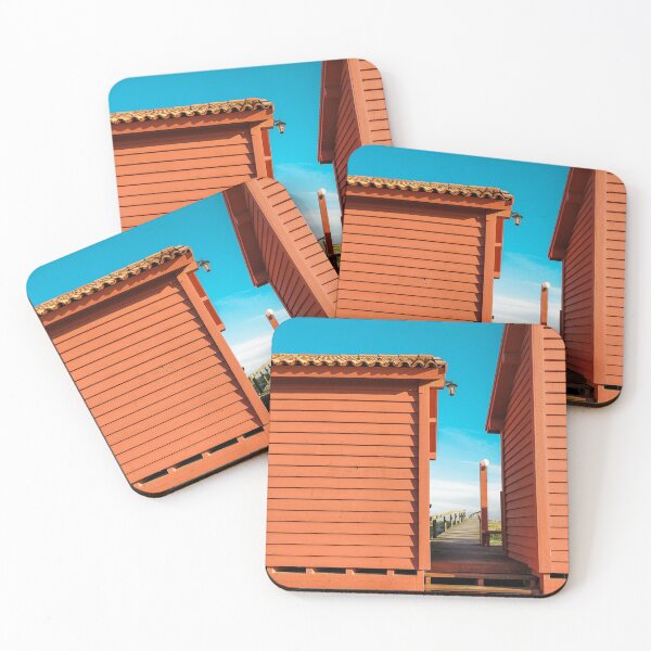 Item preview, Orange red beach cabin on the beach of Aveiro in Portugal designed and sold by michieldros.