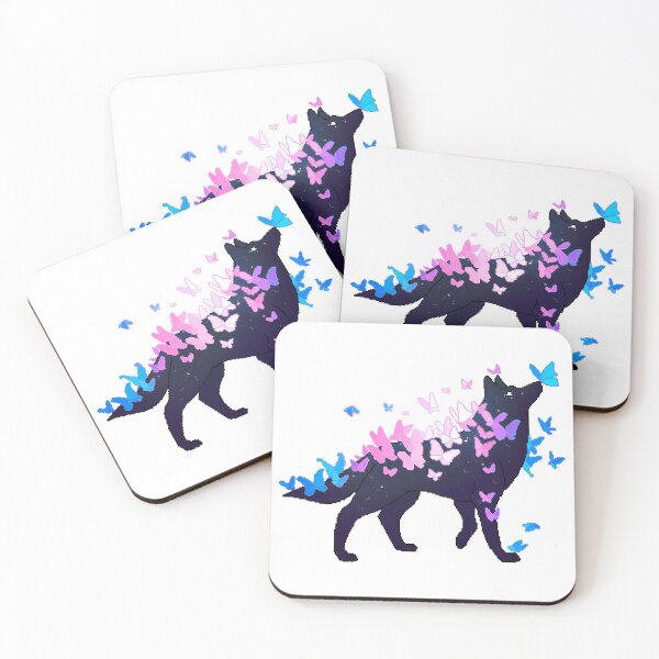 Item preview, Transgender Pride Galaxy Wolf (requested) designed and sold by OceanicScribble.