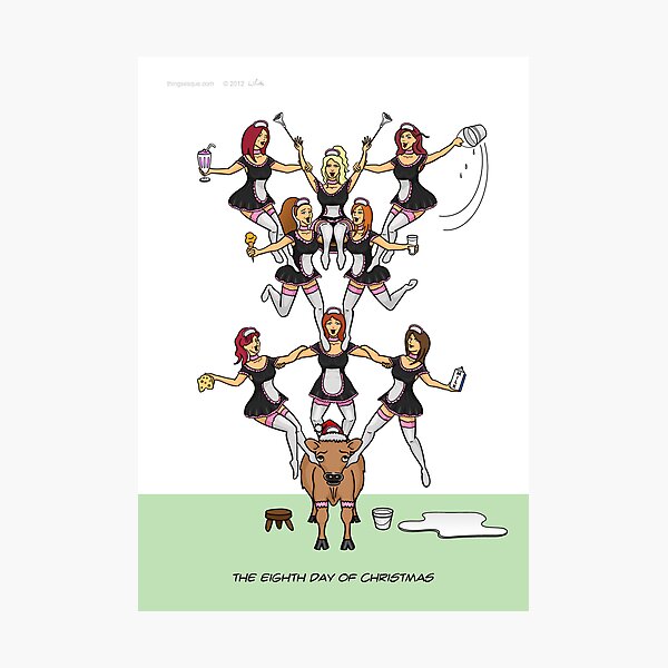 The Eighth Day of Christmas (8 Maids a-Milking) Photographic Print