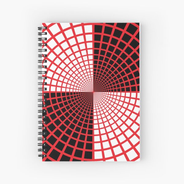 Red Circles and Rays on White Background - Astralasia Wind on Water Spiral Notebook