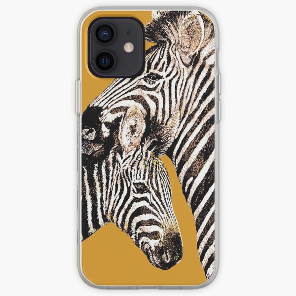 Zebra mother and baby zebra iPhone Soft Case