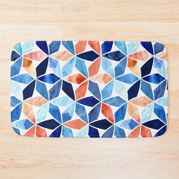 Item preview, Mosaic Marble Blues & Rustic Reds    designed and sold by TigaTiga.