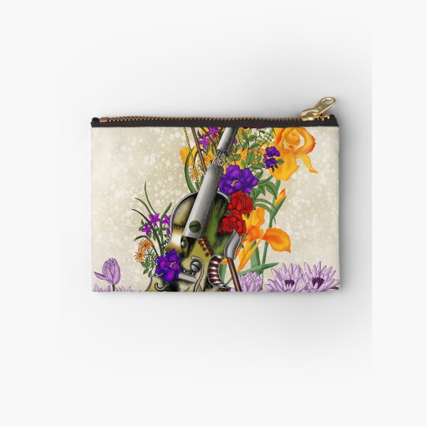 Item preview, Old rusty steampunk violin surrounded by flowers - high contrast designed and sold by Patricia Piotrak.