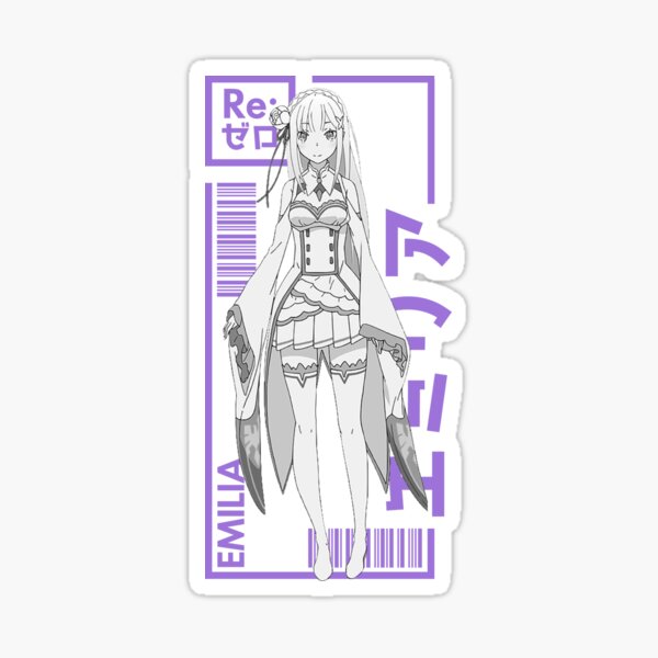 Emilia - Re:Zero - Typography 1 Sticker
