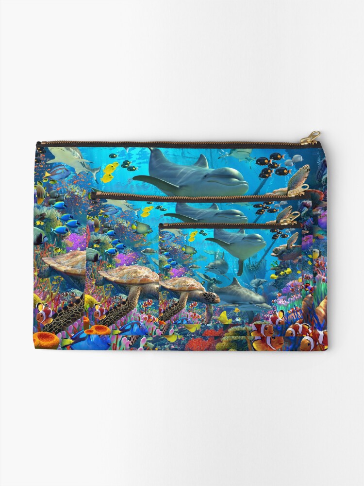 Alternate view of Dolphin Playground Zipper Pouch
