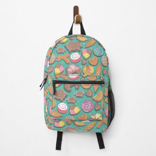 Vista previa del artículo con la obra «Mexican Sweet Bakery Frenzy // fondo verde azulado // colores pastel pan dulce», diseñado y vendido por SelmaCardoso.