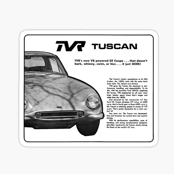 TVR UK Graffiti Style Ovale 100mm retro voiture classique ou autocollant casque Griffith et