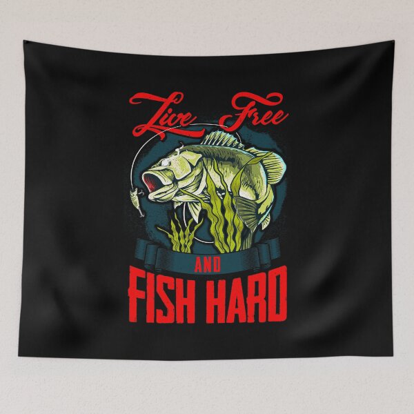 Item preview, Live Free And Fish Hard Patriotic Fisherman designed and sold by perfectpresents.