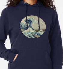 Sudadera con capucha ligera Gran ola fuera del círculo de Kanagawa