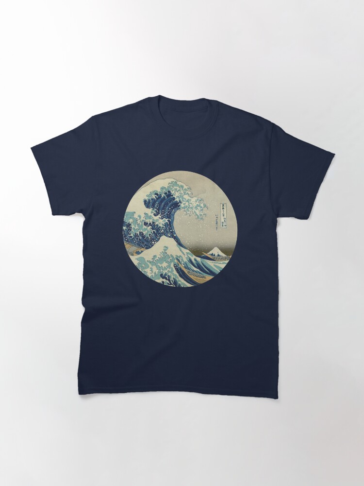 Thumbnail 3 of 7, Classic T-Shirt, Great Wave off Kanagawa circle designed and sold by monsterplanet.