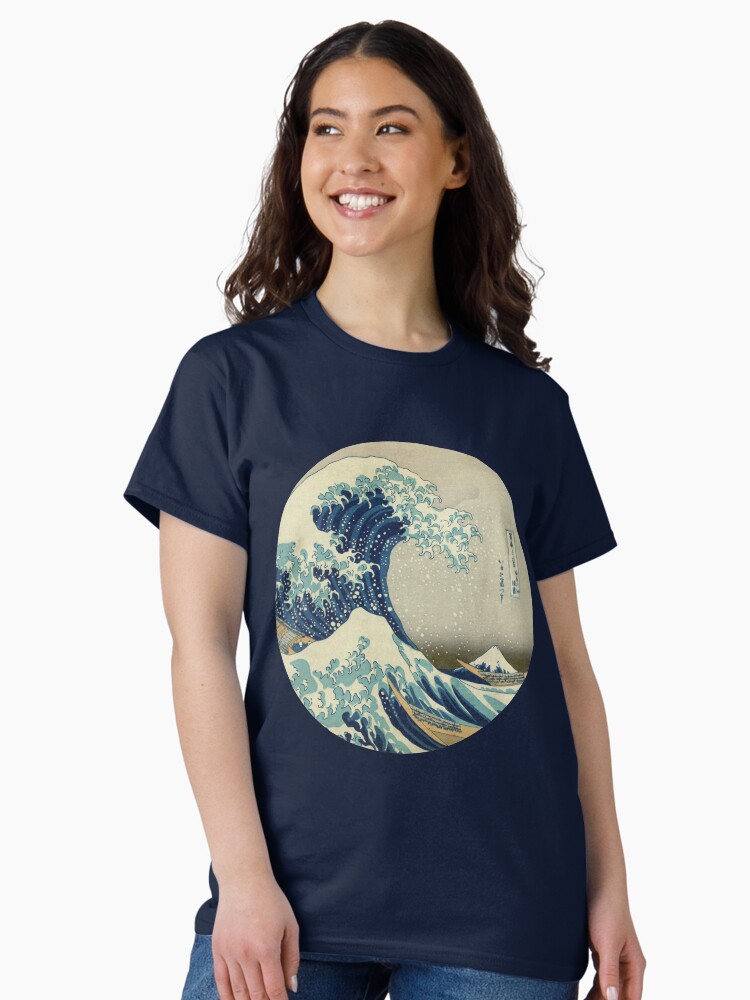 Thumbnail 1 of 7, Classic T-Shirt, Great Wave off Kanagawa circle designed and sold by monsterplanet.