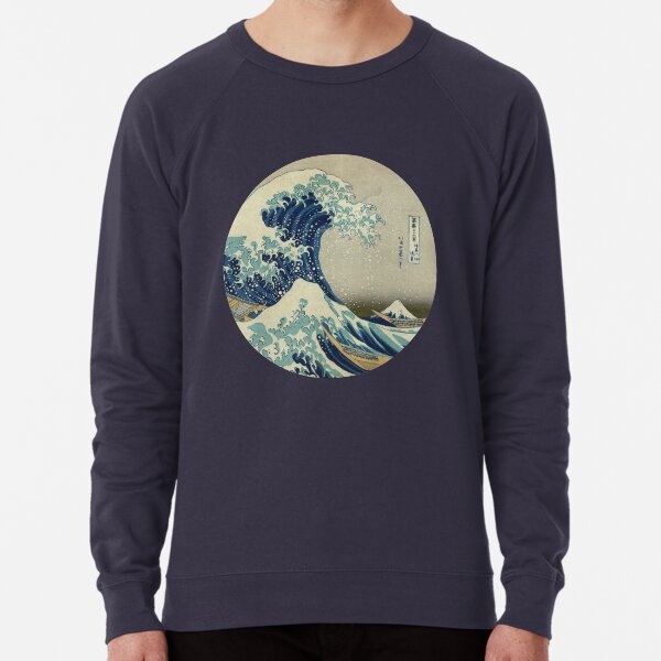 Great Wave off Kanagawa circle Lightweight Sweatshirt