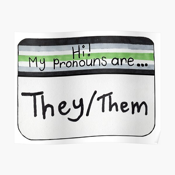 Pronouns Agender Version He Him Poster By Beelixir Redbubble