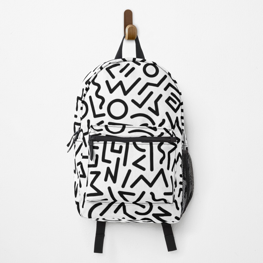 Memphis Pattern Black and White Backpack