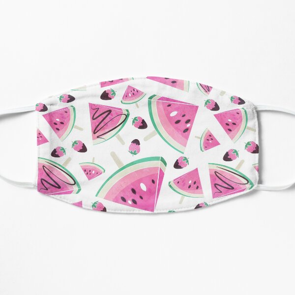 Pink watermelon popsicles, strawberries and chocolate Mask