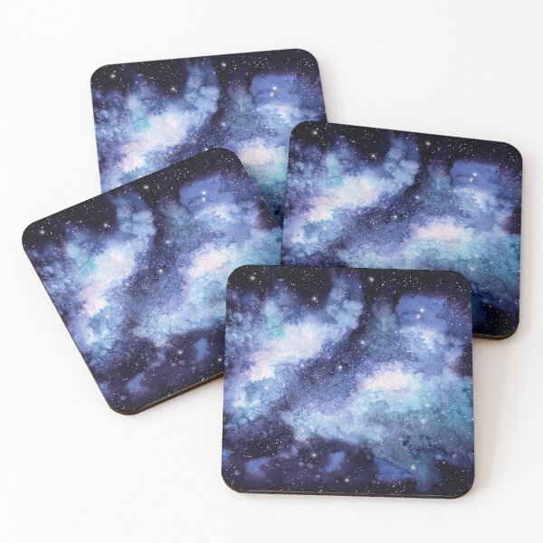 Item preview, Watercolor Light Blue Galaxy and Starry Sky designed and sold by Cordata.