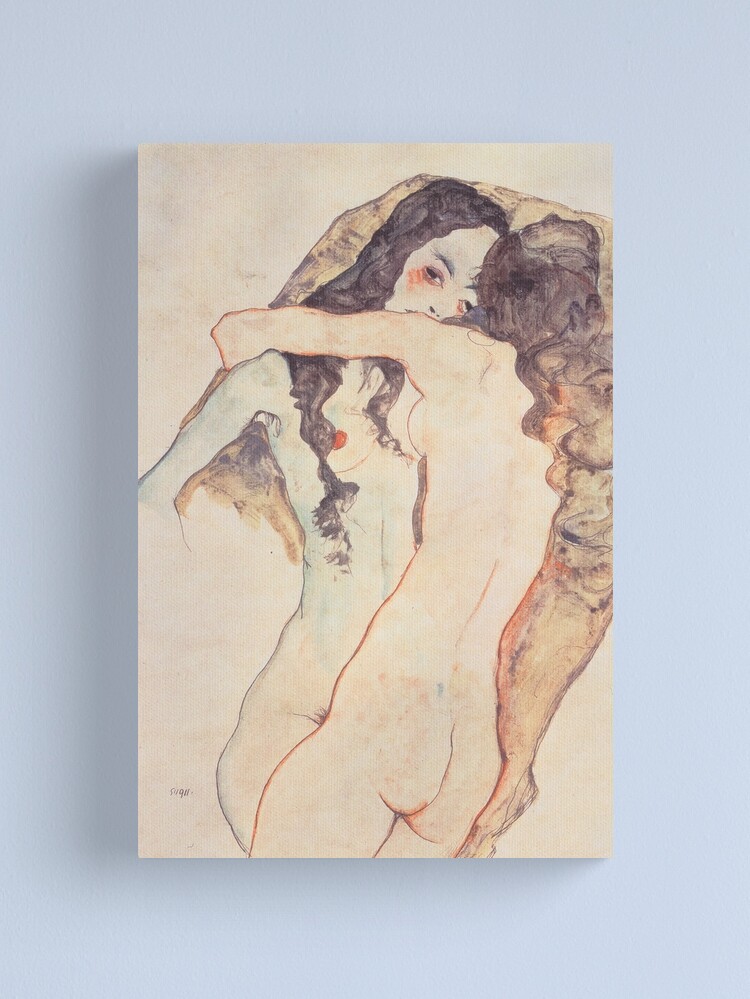 Alternate view of Two girls Egon Schiele Canvas Print