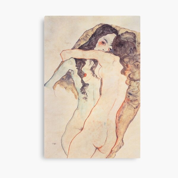 Two girls Egon Schiele Canvas Print