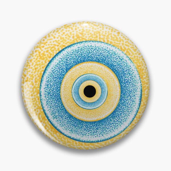 Item preview, Yellow and blue abstract circles pattern art pointillism drawing designed and sold by MitoP.