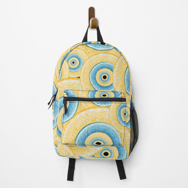 Item preview, Yellow and blue abstract circles pattern art pointillism drawing designed and sold by MitoP.