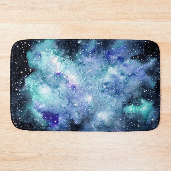 Item preview, Watercolor Turquoise Blue Galaxy and Starry Sky designed and sold by Cordata.