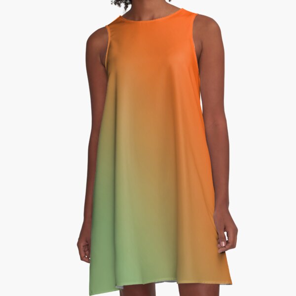 OMBRE Gradient Asparagus and Orange A-Line Dress for Sale by ozcushions