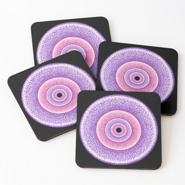 Item preview, Pink and purple circle pattern art pointillism artwork designed and sold by MitoP.