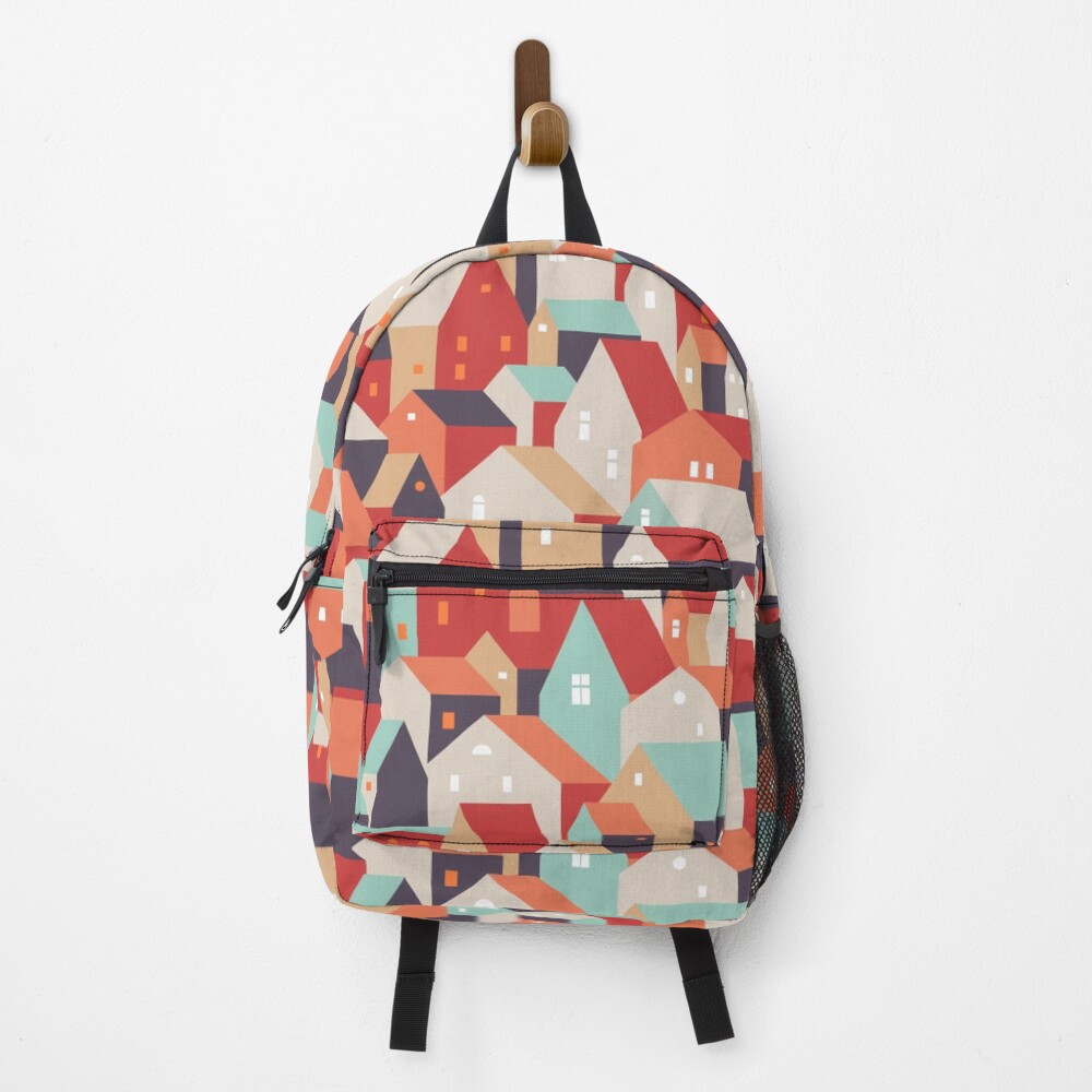 Little town. Backpack
