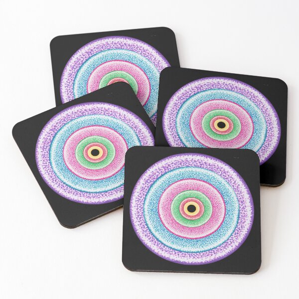 Item preview, Multicolor abstract circles pattern art pointillism drawing designed and sold by MitoP.