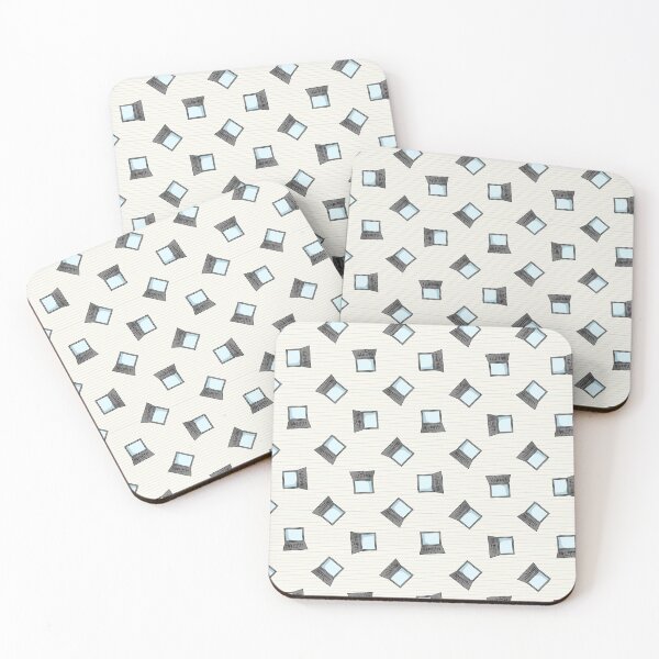 Item preview, Hand drawn cartoon scattered laptop for working at home designed and sold by Limolida.