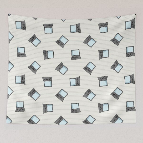 Item preview, Hand drawn cartoon scattered laptop for working at home designed and sold by Limolida.