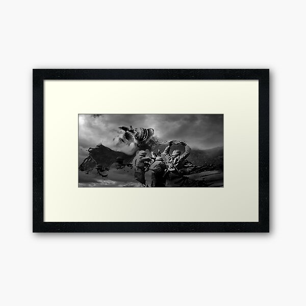 Between The Fire Mist Framed Art Print