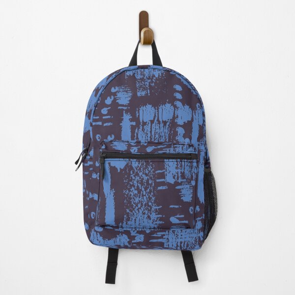 Item preview, abstract indigo blue marks pattern designed and sold by rysunki-malunki.